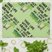 Leven, Limoen, zout, TEQUILA! Cocktail Humor Theedoek (Gevouwen)