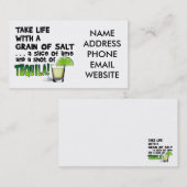 Leven, Limoen, zout, TEQUILA! Cocktail Humor Visitekaartje (Voorkant / Achterkant)