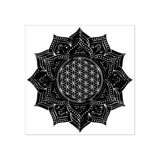 Leven - LOTUS ornamenten goud I Rubberstempel (Afrduk)