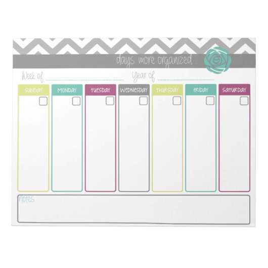 Leven. Meer georganiseerd. Wekelijks Notitieblok a (Voorkant)