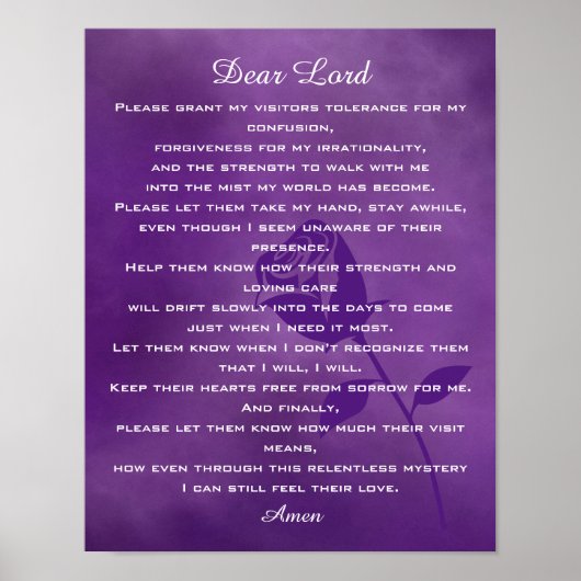 Leven met Alzheimer's Prayer Poster (Voorkant)