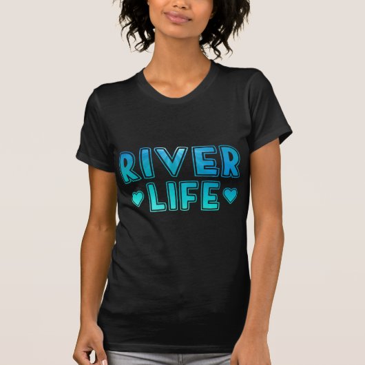 Leven met blauwe en groene onderwatertextuur t-shirt (Voorkant)