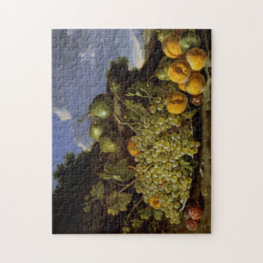 Leven met Bord van druiven, perziken, peren Legpuzzel (Verticaal)