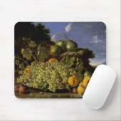 Leven met Bord van druiven, perziken, peren Muismat (Met muis)