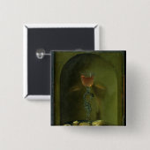 Leven met brood en wijnglas vierkante button 5,1 cm (Voorkant /achterkant)