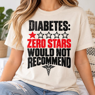 Leven met diabetes nul sterren grappige medische h t-shirt