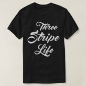 leven met drie strippen t-shirt (Design voorkant)