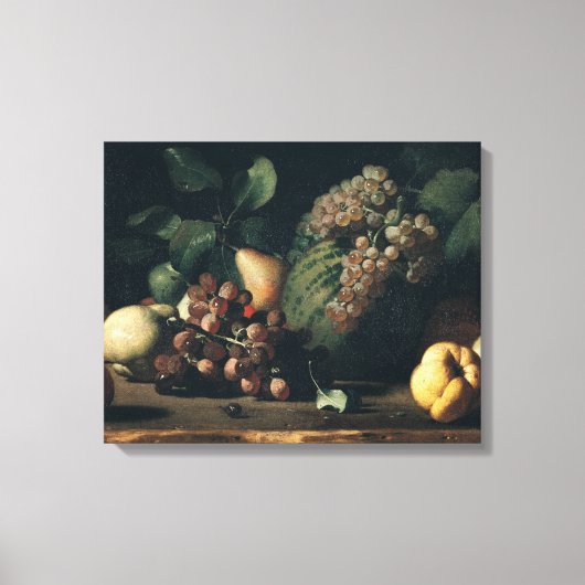 Leven met druiven en Pomegranaat Canvas Afdruk (Voorkant)