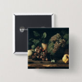 Leven met druiven en Pomegranaat Vierkante Button 5,1 Cm (Voorkant /achterkant)