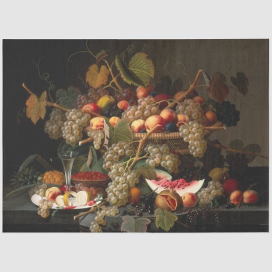 Leven met druiven tissuepapier (Voorkant)