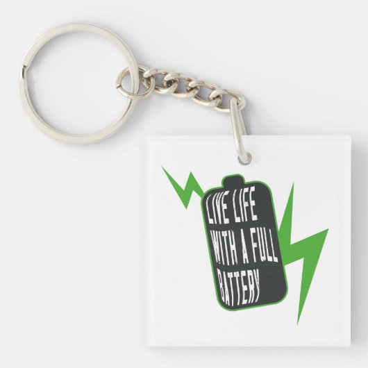 Leven met een Volle Batterij Sleutelhanger (voorkant)
