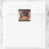 Leven met fruit en kaas vierkante sticker (Tas)