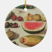 Leven met fruit en snoep keramisch ornament (Achterkant)