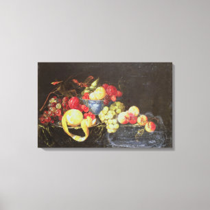 Leven met fruit in Delft Bowl, inclusief een P Canvas Afdruk