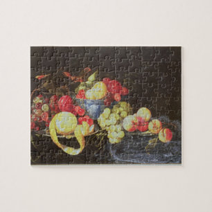 Leven met fruit in Delft Bowl, inclusief een P Legpuzzel