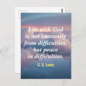 Leven met God Quote Postkaart (Voorkant / Achterkant)