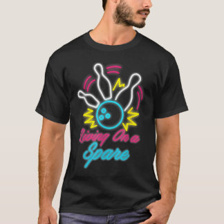 Leven met grappige reserve bowlingkegels sport t-shirt