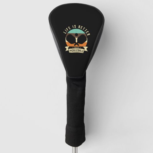 Leven met Ironic Retirement Pickleball Golfheadcover (Voorkant)