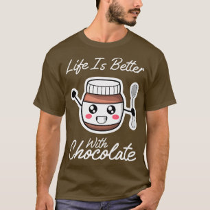 Leven Met Ironische Citaatchocolade Cream T-shirt