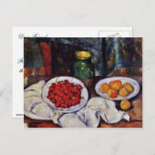 leven met kersen en perziken door Paul Cézan Briefkaart (Voorkant / Achterkant)