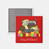 Leven met Labradors Cartoon Magneet (Voorkant / Achterkant)