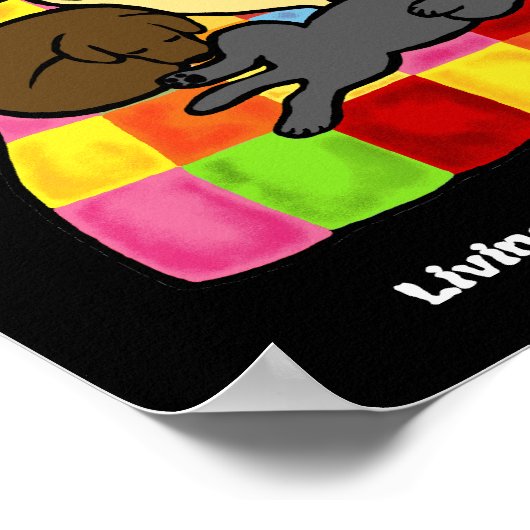 Leven met Labradors Cartoon Poster (Hoek)