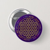 Leven met levensregels ronde button 5,7 cm (Voorkant /achterkant)