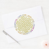 Leven met levensregels ronde sticker (Envelop)