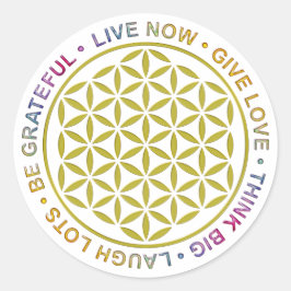 Leven met levensregels ronde sticker