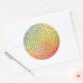 Leven met levensregels ronde sticker (Envelop)