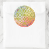 Leven met levensregels ronde sticker (Tas)