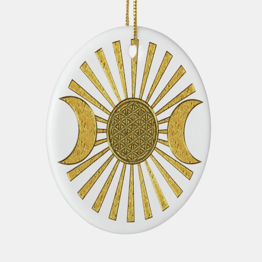 Leven met maan keramisch ornament (Rechts)