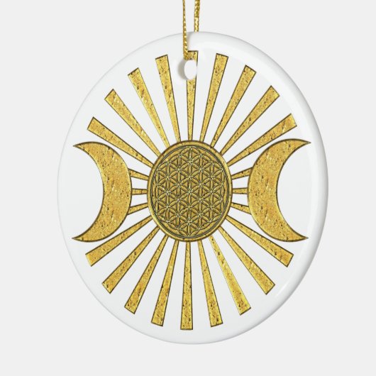 Leven met maan keramisch ornament (Links)