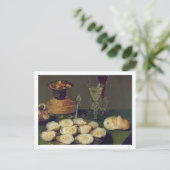 Leven met oesters en bril (olie op het paneel) briefkaart (Staand voorkant)