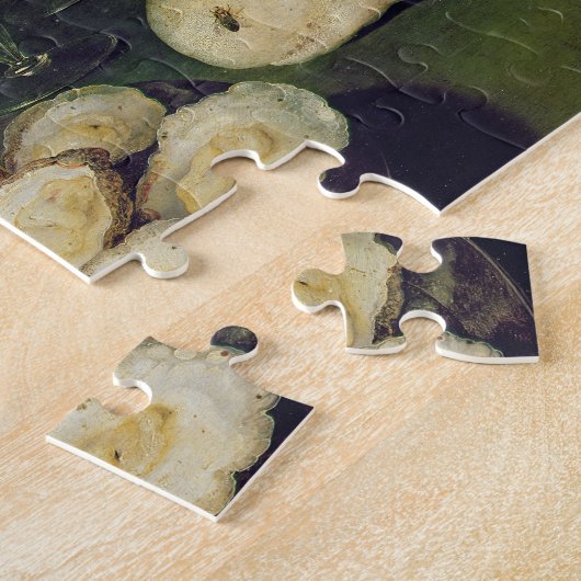 Leven met oesters en bril (olie op het paneel) legpuzzel (Zijkant)