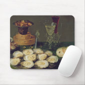 Leven met oesters en bril (olie op het paneel) muismat (Met muis)