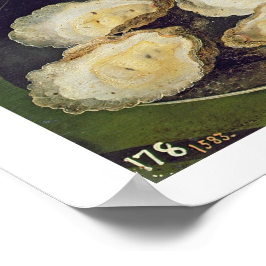 Leven met oesters en bril (olie op het paneel) poster (Hoek)