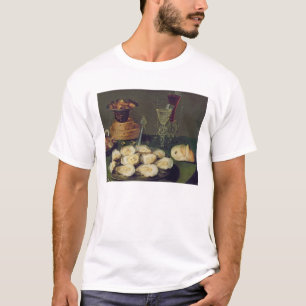 Leven met oesters en bril (olie op het paneel) t-shirt