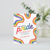 Leven met Pride Rainbow Waterverf Briefkaart (Staand voorkant)