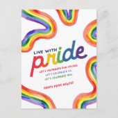 Leven met Pride Rainbow Waterverf Briefkaart (Voorkant)