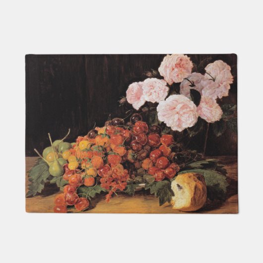 Leven met Rozen, aardbeien en brood Deurmat (Voorkant)