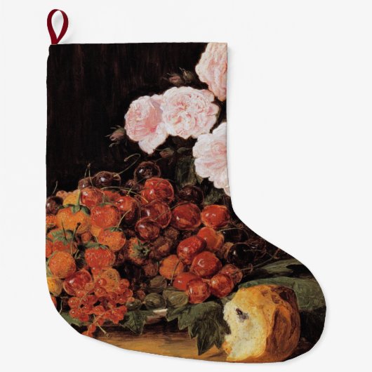 Leven met Rozen, aardbeien en brood Grote Kerstsok (Voorkant)