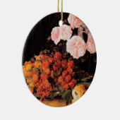 Leven met Rozen, aardbeien en brood Keramisch Ornament (Rechts)