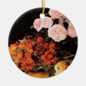 Leven met Rozen, aardbeien en brood Keramisch Ornament (Voorkant)