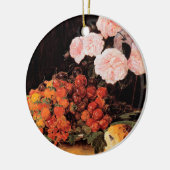 Leven met Rozen, aardbeien en brood Keramisch Ornament (Links)