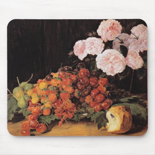 Leven met Rozen, aardbeien en brood Muismat (Voorkant)