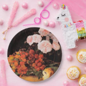 Leven met Rozen, aardbeien en brood Papieren Bordje (Feest)