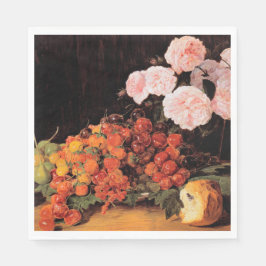 Leven met Rozen, aardbeien en brood Servet