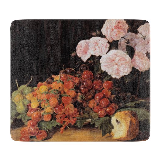 Leven met Rozen, aardbeien en brood Snijplank (Voorkant)