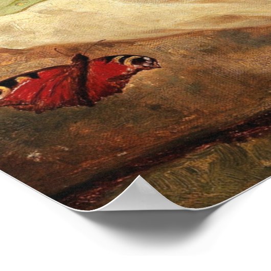 Leven met Rozen op een bosgrond Poster (Hoek)